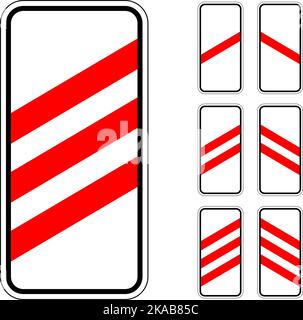Warning Signs Approaches to Level Crossings on White Stock Vector