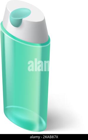Shampoo Blue Icon in Isometric Style on White Stock Vector