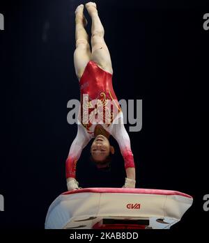 Liverpool, Britain. 1st Nov, 2022. Luo Rui of team China competes on ...