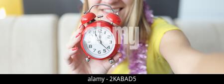 Set alarm on specific time Stock Photo