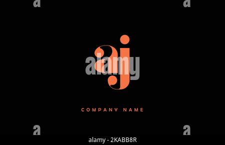 AJ, JA Abstract Letters Logo Monogram Stock Vector