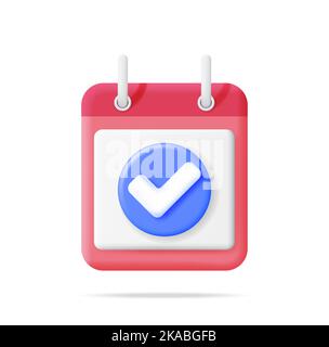 3D Paper Spiral Wall Calendar Isolated Stock Vector