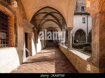 Italy Piedmont Saluzzo church convent of San Giovanni - clloister Stock Photo
