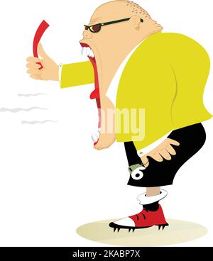 Referee. Angry referee shows a red card Stock Vector