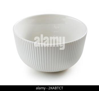 empty white bowl isolated on white background Stock Photo