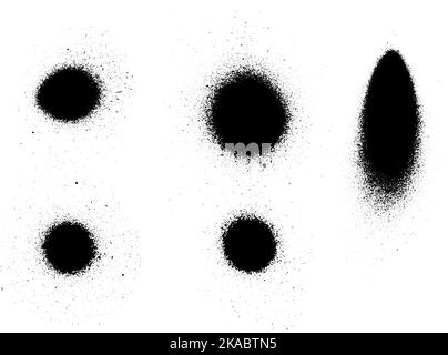 6 different spray spots in black Stock Vector