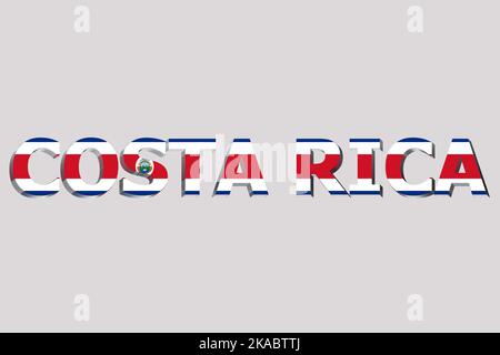 Costa Rica flag text font. National symbol background Stock Photo - Alamy