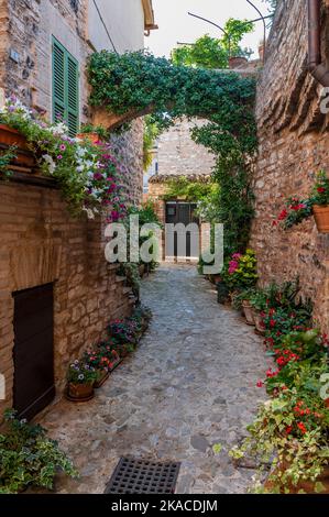 Spello. Ancient atmosphere in the medieval village Stock Photo