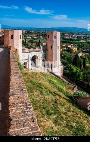 Spello. Ancient atmosphere in the medieval village Stock Photo