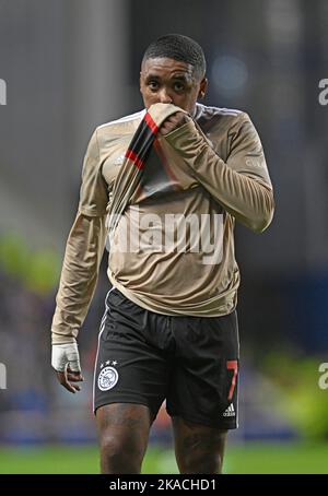 Glasgow, Scotland, 1st November 2022.   Steven Bergwijn of Ajax during the UEFA Champions League match at Ibrox Stadium, Glasgow. Picture credit should read: Neil Hanna / Sportimage Stock Photo