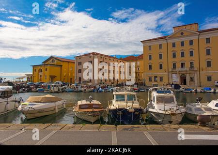 Piran, Slovenia - September 17th 2022. The harbour in the historic town of Piran in Slovenia Stock Photo