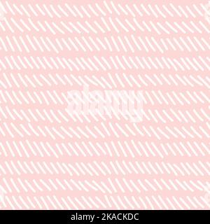 Hand drawn seamless pink dashed line texture, vector illustration Stock Vector