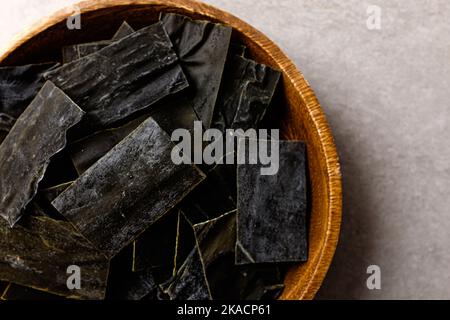 dried kelp cut into squares Stock Photo