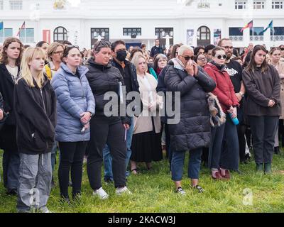 Canberra, Australia, 02/11/2022, Hundreds of people gathered at the Aboriginal Tent Embassy in Canberra to remember Cassius Turvey Stock Photo