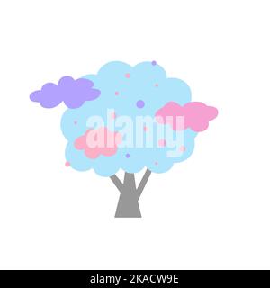 Vector illustration in pastel colors. Winter tree simple element Stock Vector