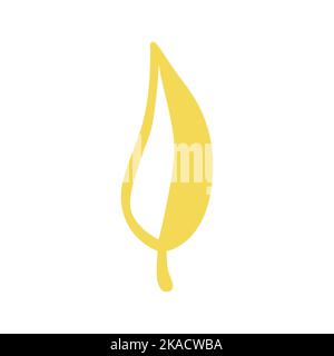 Simple vector illustration of autumn yellow leaf Stock Vector