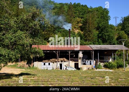 Lavender Still, Lavender Distillery or Factory Drôme Provence France Stock Photo