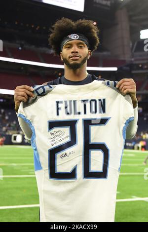 Houston Texans cornerback Derek Stingley Jr. (24) runs back to the locker  room after an NFL preseason football game against the Los Angeles Rams  Friday, Aug. 19, 2022, in Inglewood, Calif. (AP