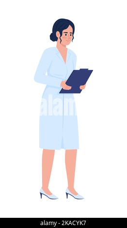 Doctor semi flat color vector character Stock Vector