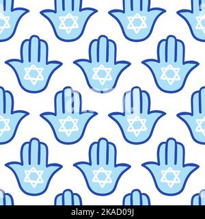 Jewish traditional symbol seamless pattern Stock Vector