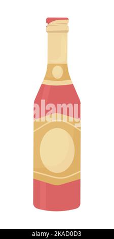 Bottle of sparkling wine semi flat color vector object Stock Vector