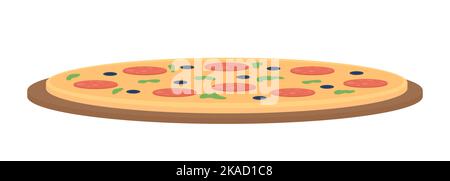 Pizza semi flat color vector object Stock Vector