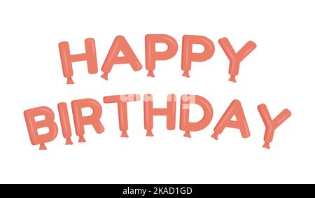 Happy birthday decorative text semi flat color vector object Stock Vector
