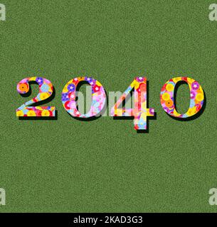 year 2040 by using image IDs 2KA2J50 and 2KACK1X Stock Photo