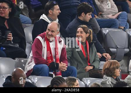 Munich, Germany, 11/01/2022, Lena WURTZENBERGER (girlfriend of coach Julian NAGELSMANN) in the stands Soccer Champions League FC Bayern Munich-Inter Milan 2-0 group stage 6th matchday on November 1st, 2022 ALLIANZAREN A. ? Stock Photo