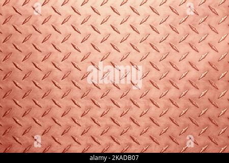 copper texture with diamond pattern, metal background. Stock Photo
