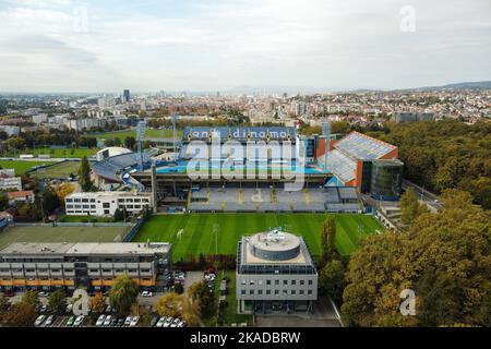 Aerial photo of Maksimir Stadium, home of GNK Dinamo Zagreb, on October 20, 2022 in Zagreb, Croatia. Photo: Luka Stanzl/PIXSELL Stock Photo