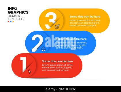 Infographic template with icons and 3 options or steps. Can be used for workflow layout, diagram, banner, webdesign. Vector illustration Stock Vector