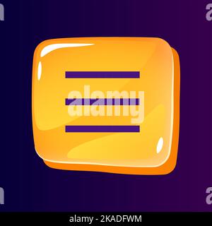 Burger app menu glossy ui button with pixelated color icon Stock Vector