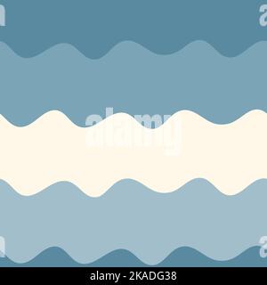 Marine seamless pattern.Background with waves.Texture of the sea, river or water. Repeating texture. Print for book cover, postcard.Surface design Stock Vector