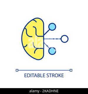 Brain network RGB color icon Stock Vector