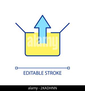 Unpacking box RGB color icon Stock Vector