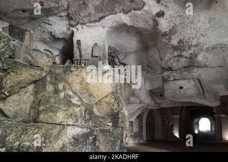 The Troglodyte Caves in the Village of Souzay-Champigny near Saumur, Loire, France Stock Photo