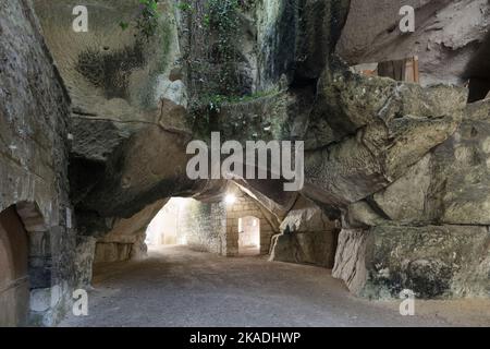 The Troglodyte Caves in the Village of Souzay-Champigny near Saumur, Loire, France Stock Photo