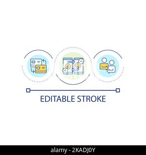 Transfer funds between accounts loop concept icon Stock Vector