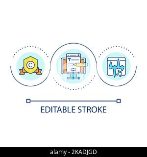 Intellectual property protection loop concept icon Stock Vector