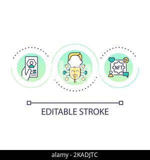 NFT personality loop concept icon Stock Vector