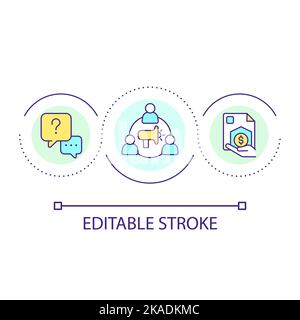 Clients engagement loop concept icon Stock Vector