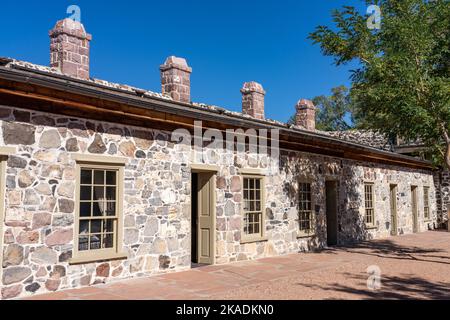 Lodging rooms in the Cove Creek Ranch Fort, built in 1867, Cove Fort ...