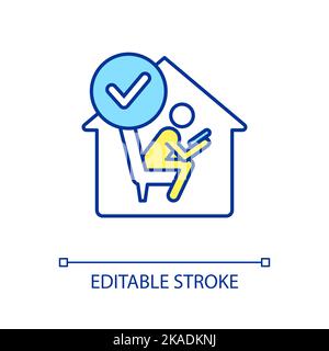 Learn alone RGB color icon Stock Vector