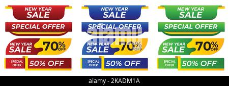 New year sale, big sale, mega sale, Eid sale, diwali sale or ramadan sale stylish vector banner artwork. EPS editable file. Stock Vector