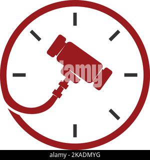 Auction hammer logo Icon Illustration Brand Identity Stock Vector