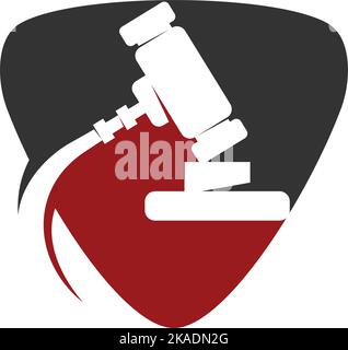 Auction hammer logo Icon Illustration Brand Identity Stock Vector