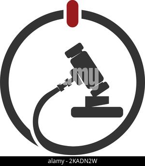 Auction hammer logo Icon Illustration Brand Identity Stock Vector