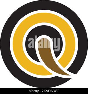 bee sting logo letter q icon vector symbol Stock Vector