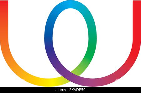 colorful rainbow letter w logo icon vector symbol Stock Vector
